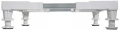 Adjustable Washing Machine Base Stand with Wheels - White Plastic & Steel Tube Rack, 300KG Capacity - Universal Fit for Dryers, Refrigerators