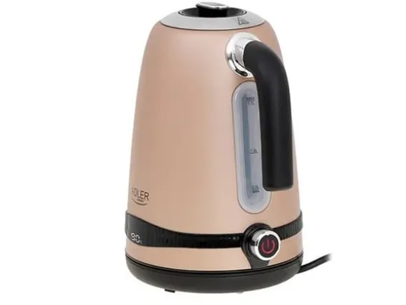 Adler AD 1295 grå Vattenkokare metall 1,7l med lcd & temperaturkontroll