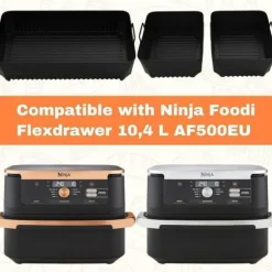 Air Fryer Form, 3 ST Air Fryer Tillbehör för Ninja Air Fryer 10,4L AF500EU, Silikon Air Fryer Form för Ninja Foodi Flex 10,4 L