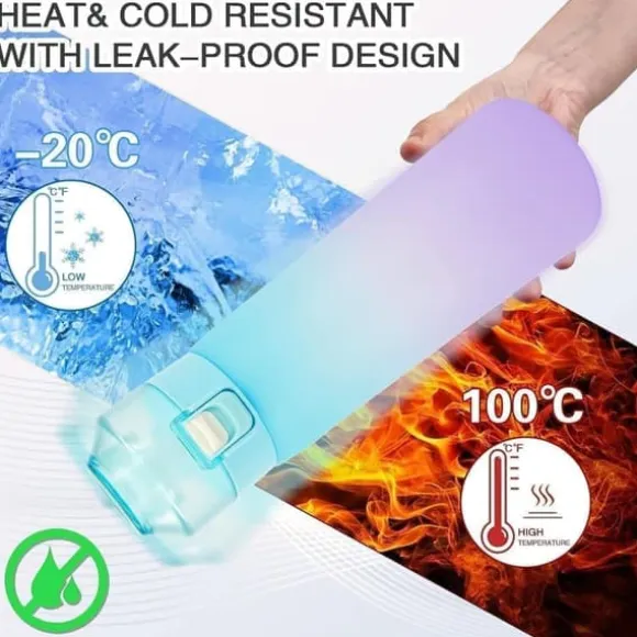 Air-Up Luftvattenflaska 650ml – 7 Smakkapslar | Sockerfri & Aromatisk | Gradient Blå med Suprör