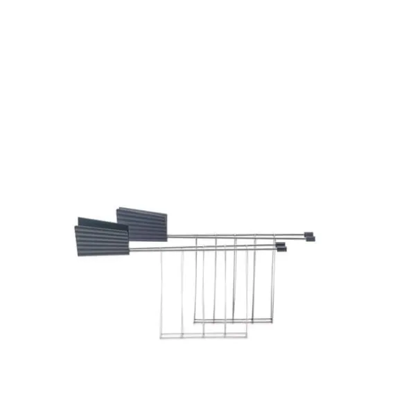 Alessi - MDL08RA G - Plissé - Set med två brödklämmor för brödrostdesign, i stål och termoplastisk resin, grå
