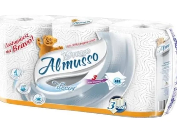 Almusso Bravo White 3-lagers pappershandduk 3 st.