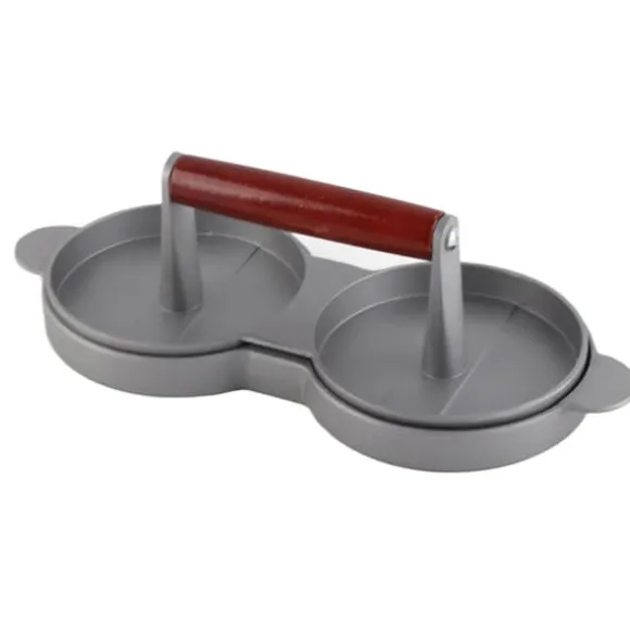 Aluminiumlegering Non-Stick Dubbel Burger Press Mögel Hamburgare Kött Nötkött Köksverktyg