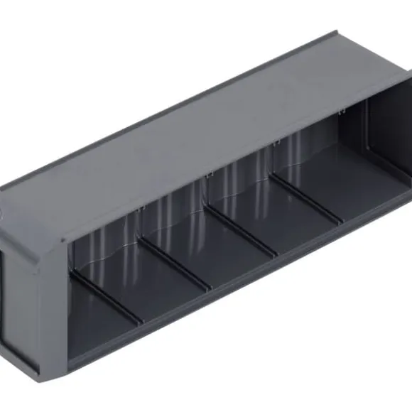 Alutec 66027 Genomskinlig lagerlåda (L x B x H) 300 x 91 x 81 mm Mörkgrå 1 st