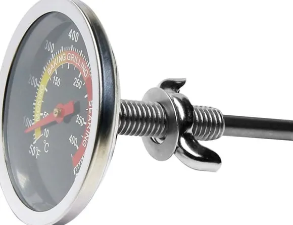 Analog Termometer i Rostfritt Stål för Frill & Ugn