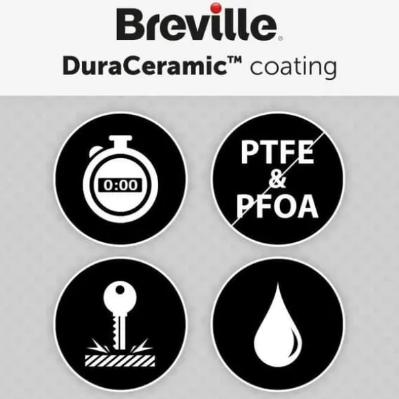Apparat för croque-monsieur - BREVILLE - VST070X - DuraCeramic - Jumbo - Grå