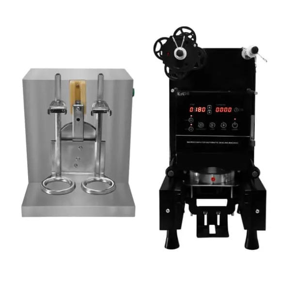 Automatisk Boba Koppförslutningsmaskin 500W & Bubble Tea Shaker GRATIS Filmbox 500-650 Koppar per Timme Plast Papper 90/95 mm Diameter Rostfritt stål | CDON