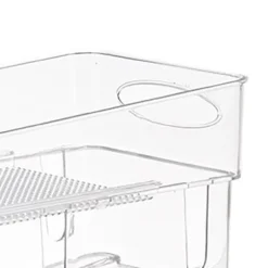 Automatisk dubbellagers transparent läskburkorganisator för kylskåp