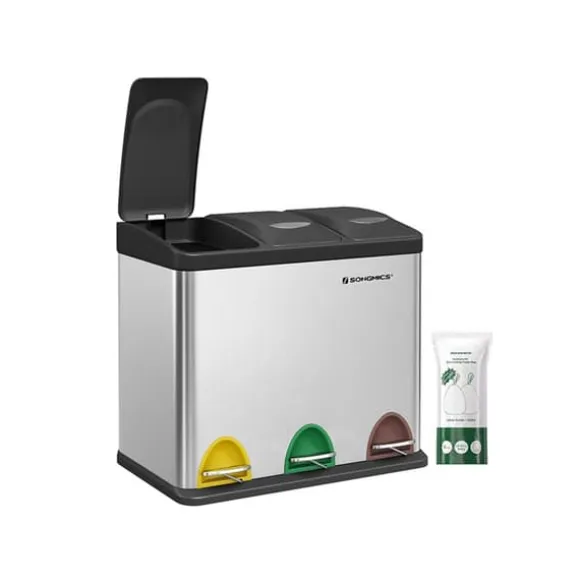 Avfallsavskiljare 24 liter (3 x 8 l), 46,5 x 40,5 x 29,5 cm (B x H x D) - Innermått hinken: 23 x 35 x 14 cm