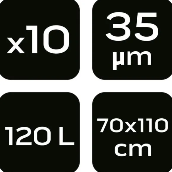Avfallspåsar 120 L, bruna, 35 mic, 10 st.