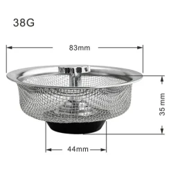 Avloppssil diskbänkssil med plugg med handtag rostfritt stål Silver 2-pack