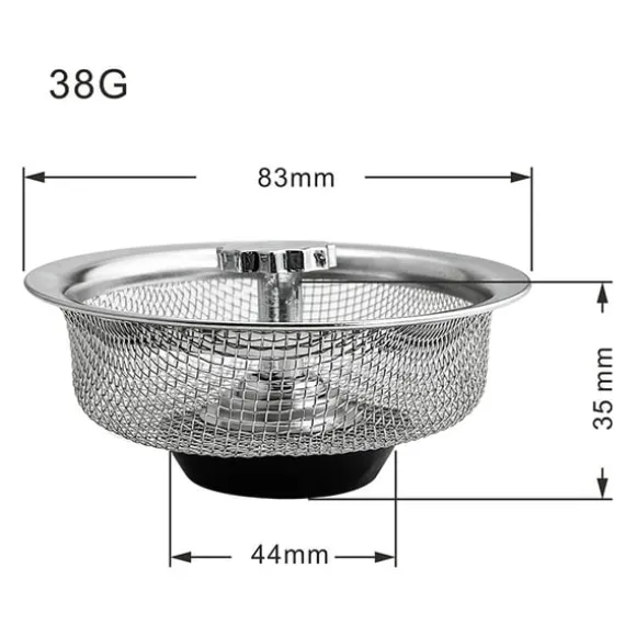 Avloppssil diskbänkssil med plugg med handtag rostfritt stål Silver 2-pack