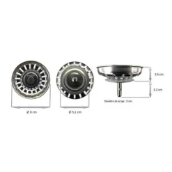 Avtagbar korg Inox diameter 80 mm, 18 hål