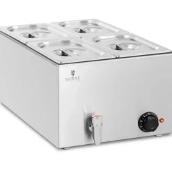 Bain marie elvärmare med kran 4 x GN 1/4 600 W
