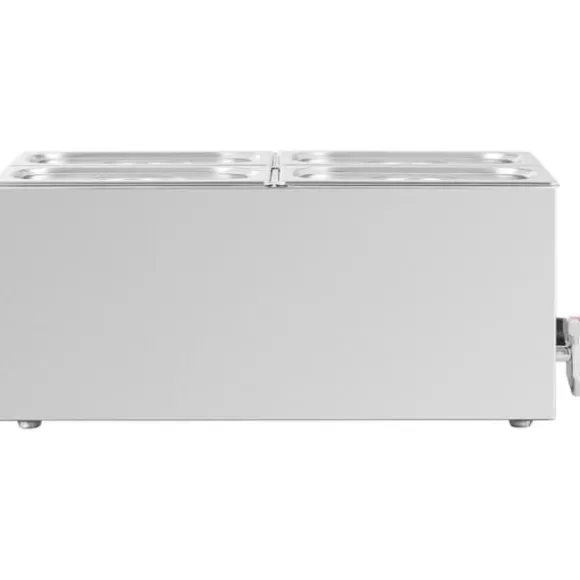 Bain marie elvärmare med kran 4 x GN 1/4 600 W