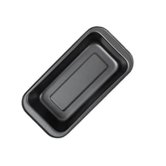 Bakformsset för tårtbröd - Nonstick, rektangulär brödform i kolstål (3 st, 15 cm, svart)
