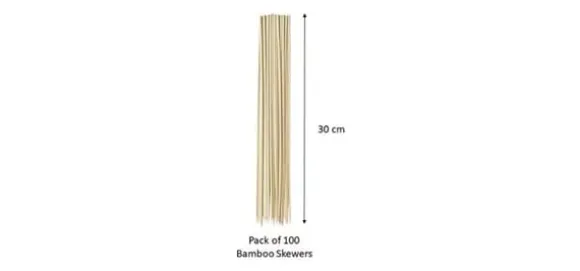Bamboo Skewers Beige 30cm Ideal For BBQ by Chef Aid