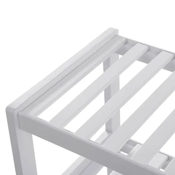 Bambu - skonställ - med 3 nivåer - vit - 70 x 55 x 26 cm