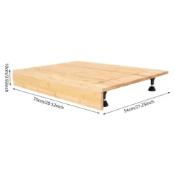 Bambu spishällsöverdrag - Skärbräda & Hällskydd - Rektangulär - 75 x 54 x 10 cm - För hem och små lägenheter - Röd