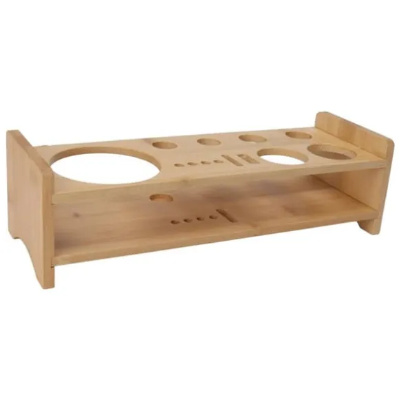 Bartender Kit Stativ Stor kapacitet Utrymmesbesparande bambu trä Bartending Tool Förvaringshållare för Bar Home