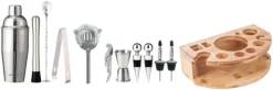 Bartenderset för cocktails, 12 delar, silvershaker, KLAUSBERG KB-7655