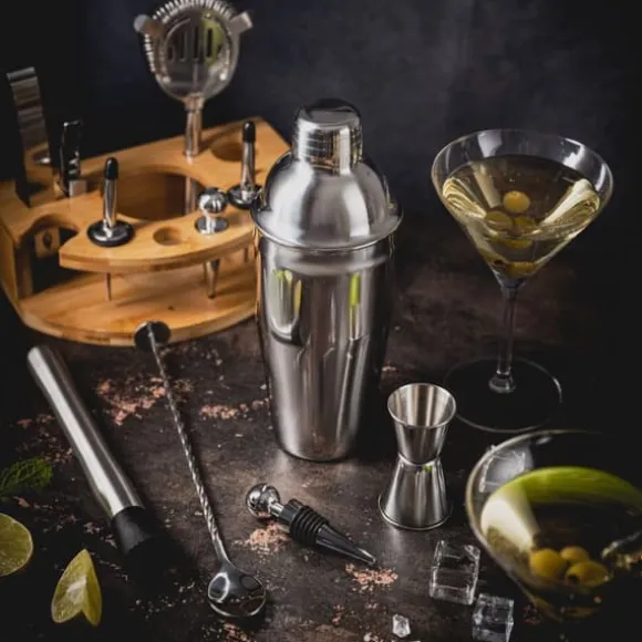 Bartenderset för cocktails, 12 delar, silvershaker, KLAUSBERG KB-7655