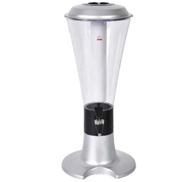 Beer Tower Dispenser med självlysande kran för Home Bar KTV - 3L Silver