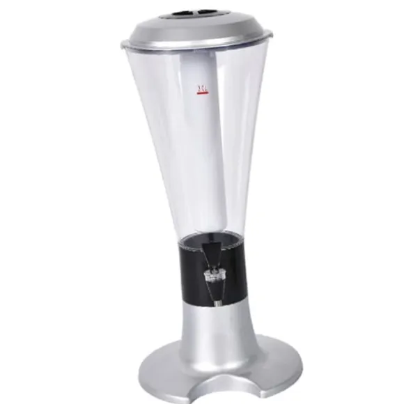 Beer Tower Dispenser med självlysande kran för Home Bar KTV - 3L Silver