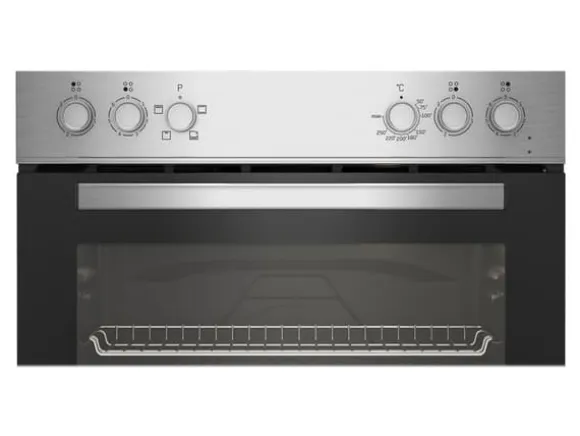 Beko BBUC12020X - Ugn med spisplatta - inbyggd - med självrengöring - rostfritt stål