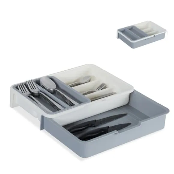 Bestickslåda, Justerbar, 6x23,5x31,5 cm, Plast