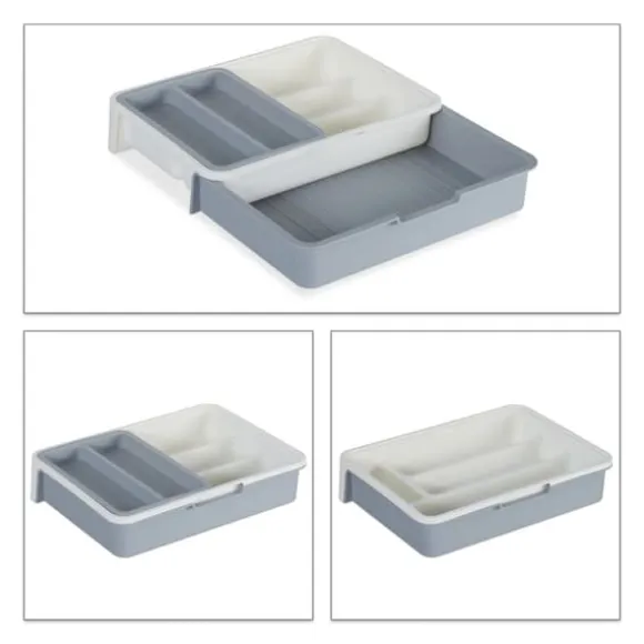 Bestickslåda, Justerbar, 6x23,5x31,5 cm, Plast