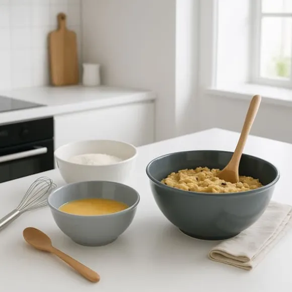 Blandningsskålsset, plast, grå