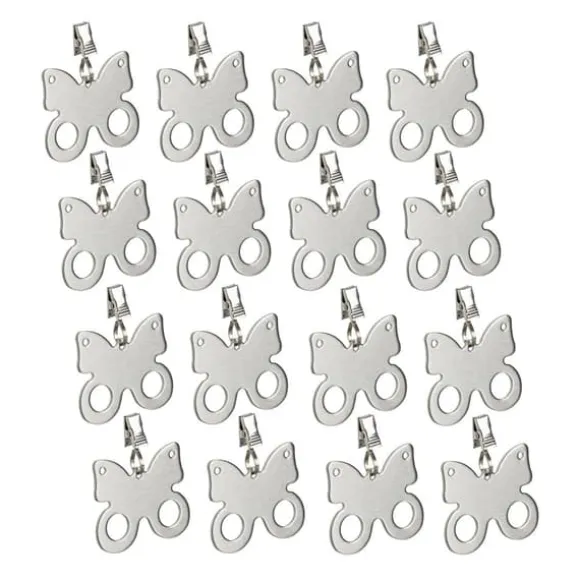 Bordduksvikter, Fjärilsdesign, 7.5x6.5x1 cm, Silver