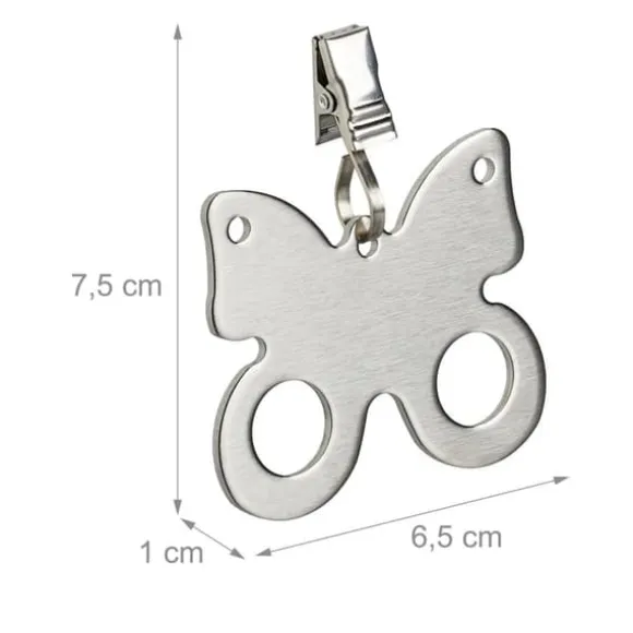 Bordduksvikter, Fjärilsdesign, 7.5x6.5x1 cm, Silver