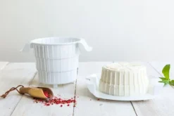 Borner Cheesemaker & Multimaker med fräscht lock, sikt salladsskål serveringsskål, gör din egen färskost hemma grön