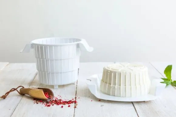 Borner Cheesemaker & Multimaker med fräscht lock, sikt salladsskål serveringsskål, gör din egen färskost hemma grön