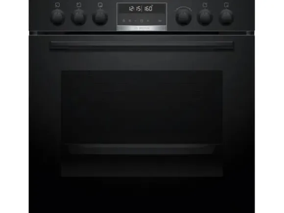 Bosch HEG578BB4 + NIF645CB5E, Induktionshäll med zon, 4 zone(s), Glass-keramisk, Svart, Röra, 58,3 cm