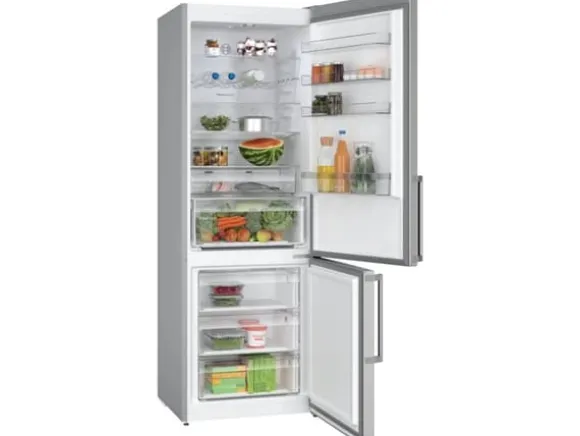 Bosch Serie | 4 KGN497ICT - Kylskåp/frys - bottenfrysskåp - bredd: 70 cm - djup: 66.7 cm - höjd: 203 cm - 440 liter - Klass C - antifingeravtrycksstå | CDON