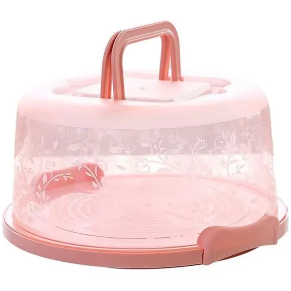 Bärbar Cupcake Carrier Food Conservation Box with Handtag Transparent Cake Box