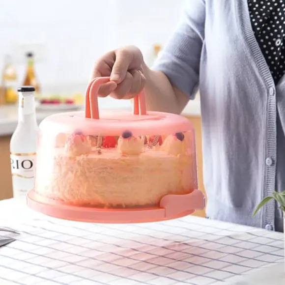 Bärbar Cupcake Carrier Food Conservation Box with Handtag Transparent Cake Box