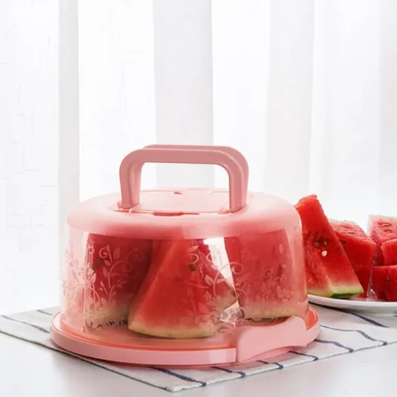 Bärbar Cupcake Carrier Food Conservation Box with Handtag Transparent Cake Box
