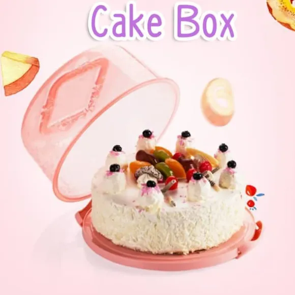 Bärbar Cupcake Carrier Matförvaringslåda med handtag Transparent kakask