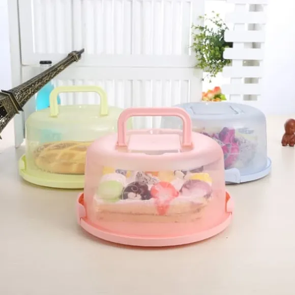 Bärbar Cupcake Carrier Matförvaringslåda med handtag Transparent kakask