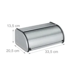 Brödburk, Rostfritt stål, 13.5x33.5x20.5 cm, Silver