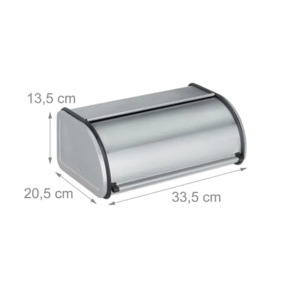 Brödburk, Rostfritt stål, 13.5x33.5x20.5 cm, Silver