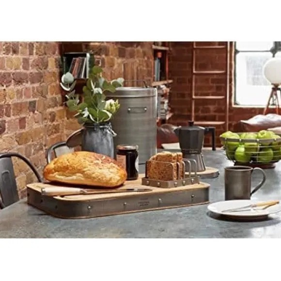 Brödkorg - Kitchencraft - INDBBI - Grå metall - Vintage - 23 x 23 x 34.5 cm