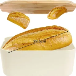Brödkärl för frallor med bambubräda för kök