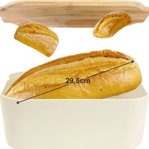 Brödkärl för frallor med bambubräda för kök