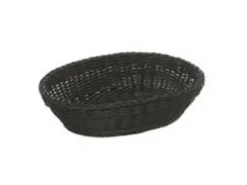 Brødkurv 25x19x6.5 cm Oval Kraftig flet PP Sort,45 stk/krt