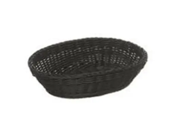 Brødkurv 25x19x6.5 cm Oval Kraftig flet PP Sort,45 stk/krt